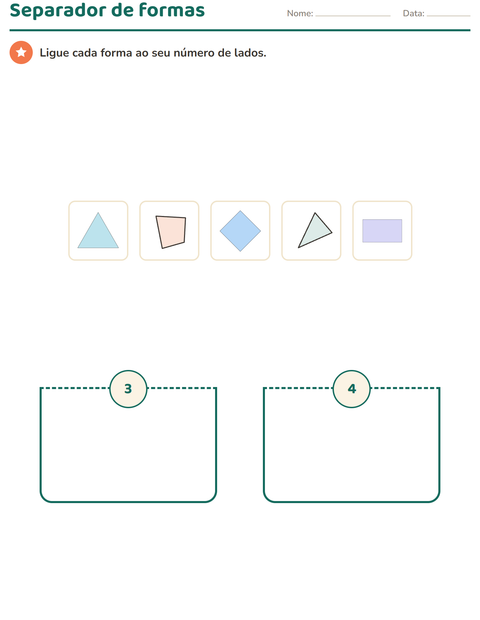 Pré-visualização da ficha de Geometria para 2º ano do ensino fundamental