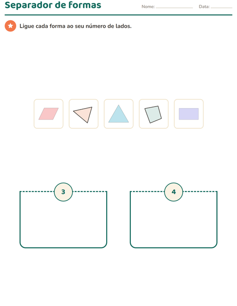 Pré-visualização da ficha de Geometria para 2º ano do ensino fundamental