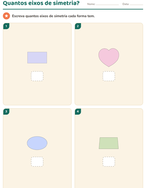 Pré-visualização da ficha de Geometria para 3º ano do ensino fundamental