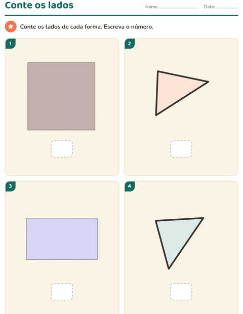 Pré-visualização da ficha de Geometria para Educação infantil (pré-escola, 5-7 anos)