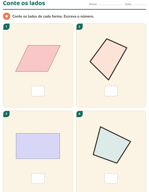 Pré-visualização da ficha de Geometria para Educação infantil (pré-escola, 5-7 anos)
