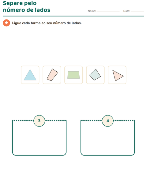 Pré-visualização da ficha de Geometria para Educação infantil (pré-escola, 5-7 anos)