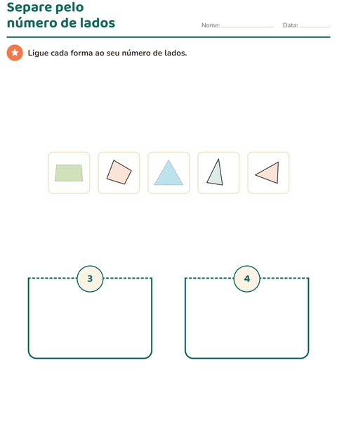 Pré-visualização da ficha de Geometria para Educação infantil (pré-escola, 5-7 anos)