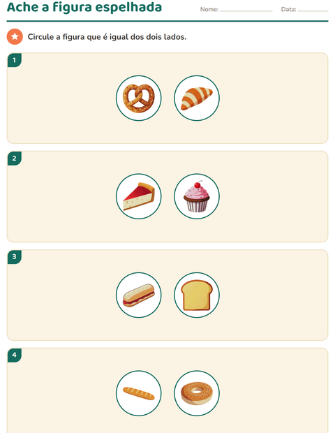 Pré-visualização da ficha de Geometria com Padaria para 2º ano do ensino fundamental