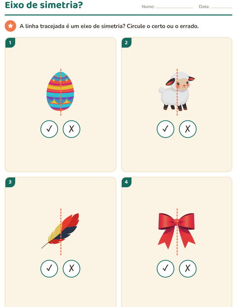 Pré-visualização da ficha de Geometria com Páscoa para 2º ano do ensino fundamental