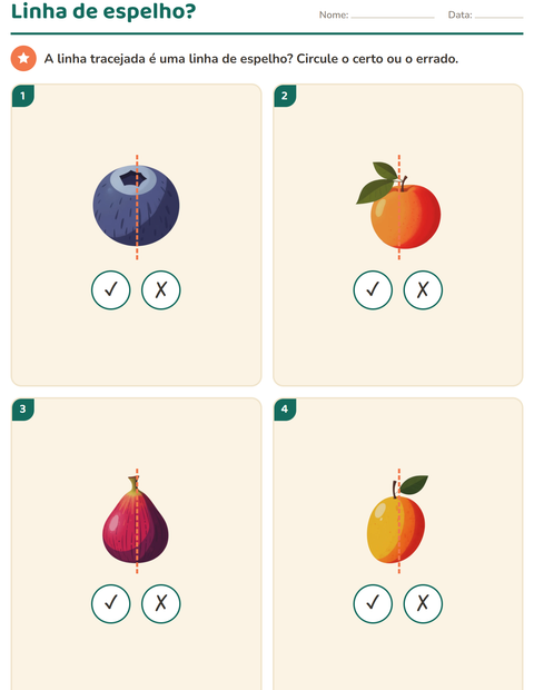 Pré-visualização da ficha de Geometria com Frutas para 2º ano do ensino fundamental