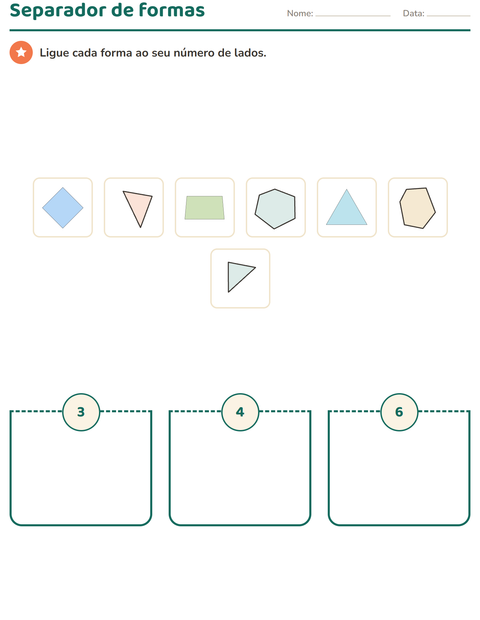 Pré-visualização da ficha de Geometria para 2º ano do ensino fundamental