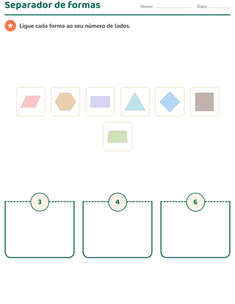 Pré-visualização da ficha de Geometria para 2º ano do ensino fundamental