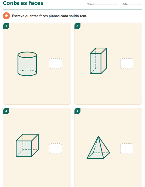 Pré-visualização da ficha de Geometria para 2º ano do ensino fundamental
