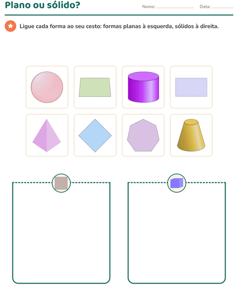 Pré-visualização da ficha de Geometria para 2º ano do ensino fundamental
