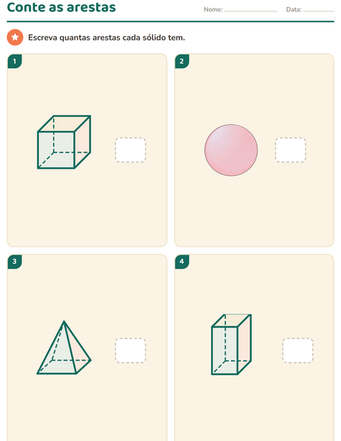 Pré-visualização da ficha de Geometria para 2º ano do ensino fundamental
