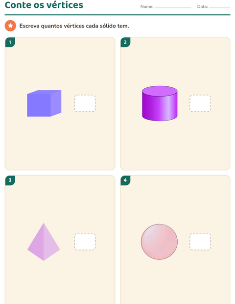 Pré-visualização da ficha de Geometria para 2º ano do ensino fundamental