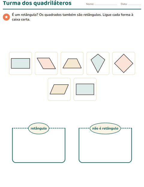 Pré-visualização da ficha de Geometria para 3º ano do ensino fundamental
