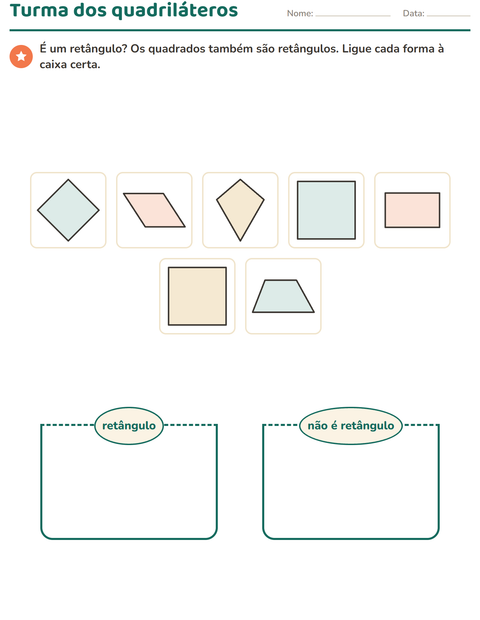 Pré-visualização da ficha de Geometria para 3º ano do ensino fundamental