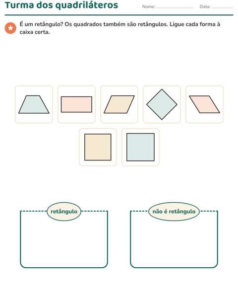 Pré-visualização da ficha de Geometria para 3º ano do ensino fundamental