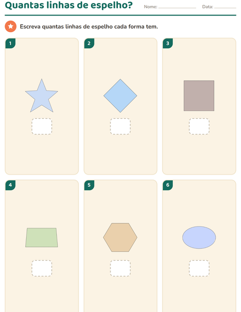 Pré-visualização da ficha de Geometria para 3º ano do ensino fundamental