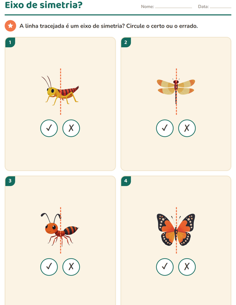 Pré-visualização da ficha de Geometria com Insetos e bichos para 2º ano do ensino fundamental