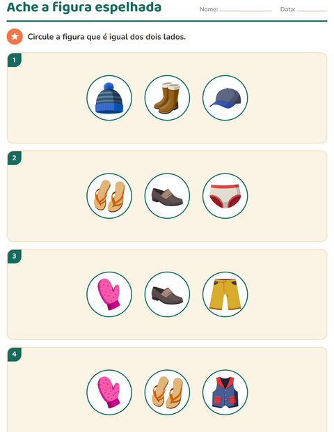 Pré-visualização da ficha de Geometria com Roupas para 2º ano do ensino fundamental
