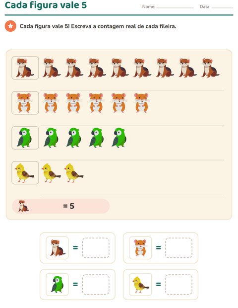 Pré-visualização da ficha de Gráficos e dados com Animais de estimação para 3º ano do ensino fundamental