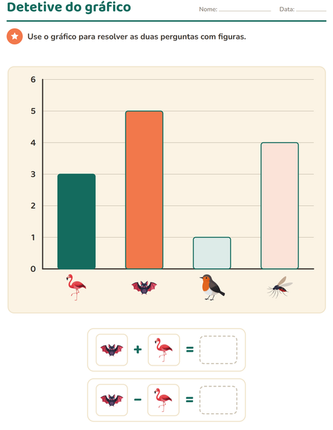 Pré-visualização da ficha de Gráficos e dados com Coisas que voam para 2º ano do ensino fundamental