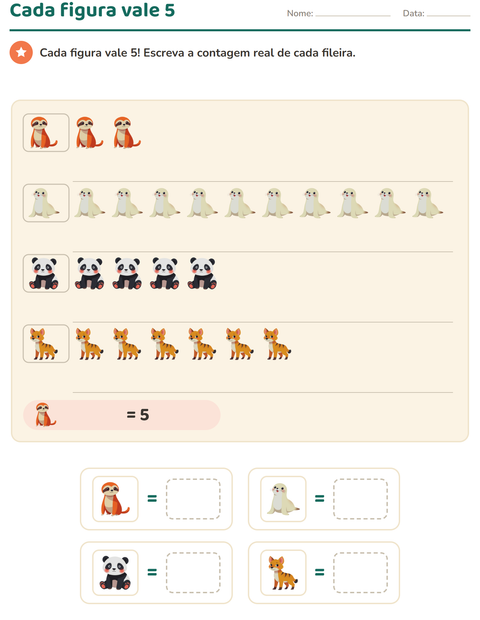 Pré-visualização da ficha de Gráficos e dados com Animais do zoológico para 3º ano do ensino fundamental