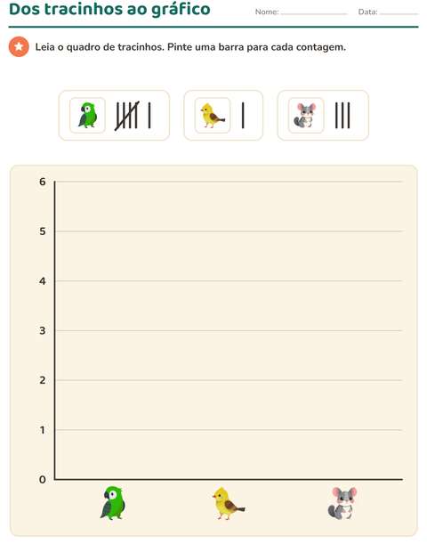 Pré-visualização da ficha de Gráficos e dados com Animais de estimação para 2º ano do ensino fundamental