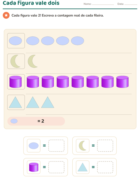 Pré-visualização da ficha de Gráficos e dados com Formas para 2º ano do ensino fundamental
