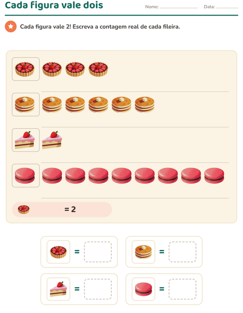 Pré-visualização da ficha de Gráficos e dados com Sobremesas e doces para 2º ano do ensino fundamental