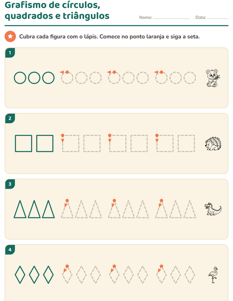 Pré-visualização da ficha de Grafismo e traçados com Animais do zoológico PB para Educação infantil (pré-escola, 5-7 anos)