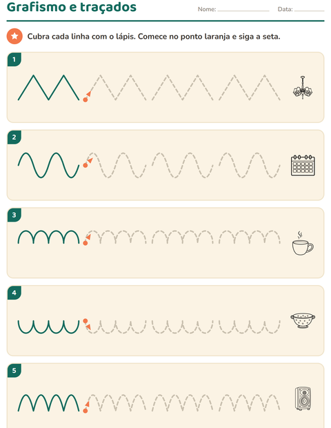Pré-visualização da ficha de Grafismo e traçados com Casa PB para Educação infantil (pré-escola, 5-7 anos)
