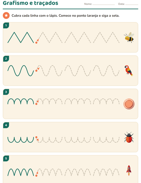 Pré-visualização da ficha de Grafismo e traçados com Coisas que voam para Educação infantil (pré-escola, 5-7 anos)