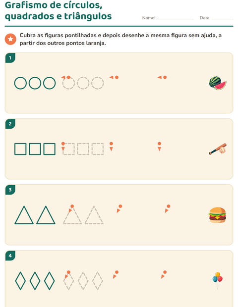 Pré-visualização da ficha de Grafismo e traçados com 4 de Julho para Educação infantil (pré-escola, 5-7 anos)