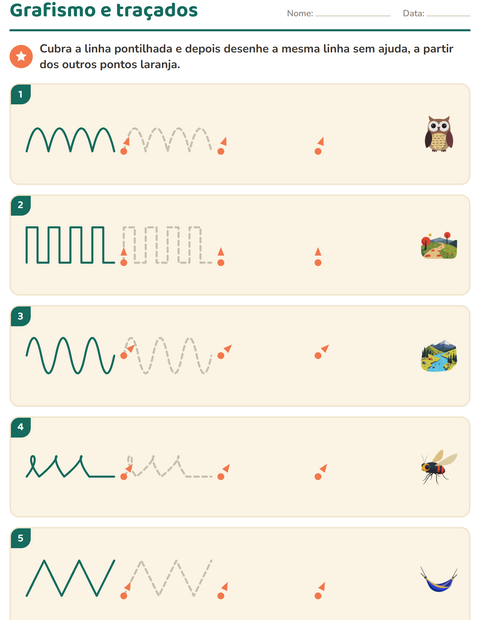 Pré-visualização da ficha de Grafismo e traçados com Acampamento para Educação infantil (pré-escola, 5-7 anos)