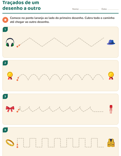 Pré-visualização da ficha de Grafismo e traçados com Acessórios para Educação infantil (pré-escola, 5-7 anos)