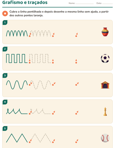 Pré-visualização da ficha de Grafismo e traçados com Atividades para Educação infantil (pré-escola, 5-7 anos)