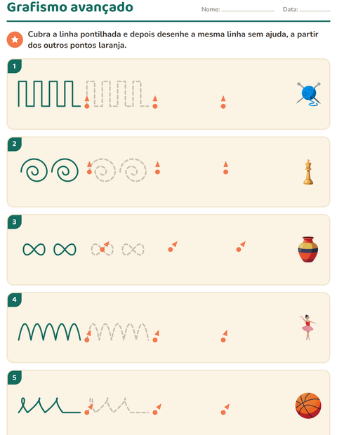 Pré-visualização da ficha de Grafismo e traçados com Atividades para Educação infantil (pré-escola, 5-7 anos)