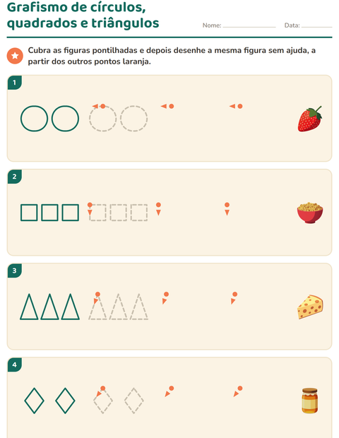 Pré-visualização da ficha de Grafismo e traçados com Café da manhã para Educação infantil (pré-escola, 5-7 anos)
