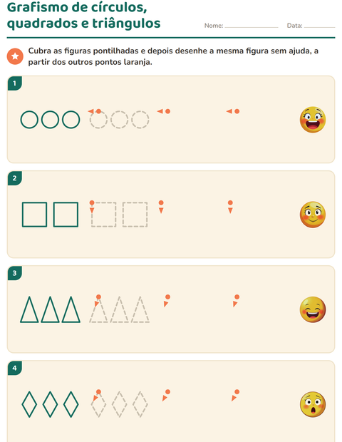 Pré-visualização da ficha de Grafismo e traçados com Emoções para Educação infantil (pré-escola, 5-7 anos)