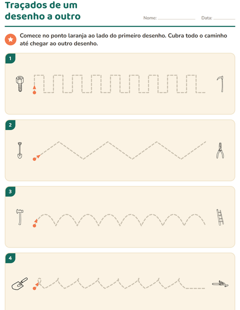 Pré-visualização da ficha de Grafismo e traçados com Ferramentas PB para Educação infantil (pré-escola, 5-7 anos)