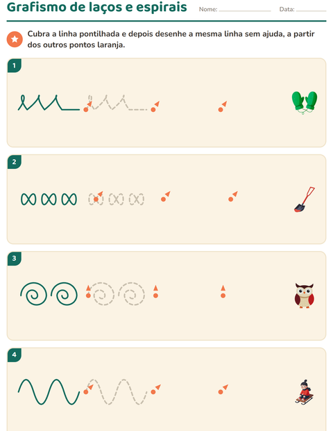 Pré-visualização da ficha de Grafismo e traçados com Inverno para Educação infantil (pré-escola, 5-7 anos)