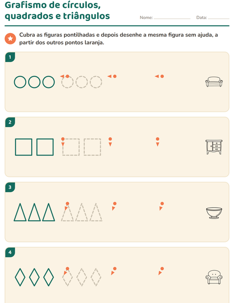 Pré-visualização da ficha de Grafismo e traçados com Móveis PB para Educação infantil (pré-escola, 5-7 anos)