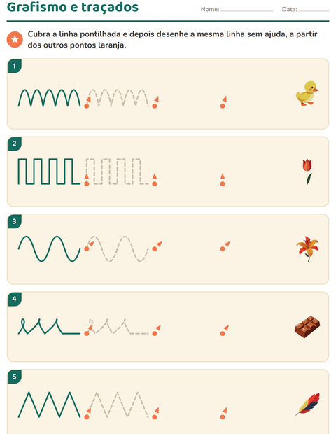 Pré-visualização da ficha de Grafismo e traçados com Páscoa para Educação infantil (pré-escola, 5-7 anos)