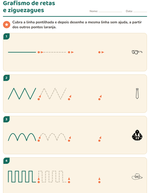 Pré-visualização da ficha de Grafismo e traçados com Vestuário PB para Educação infantil (pré-escola, 5-7 anos)
