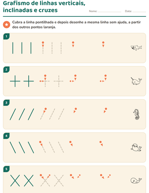 Pré-visualização da ficha de Grafismo e traçados com Vida marinha PB 2 para Educação infantil (pré-escola, 5-7 anos)