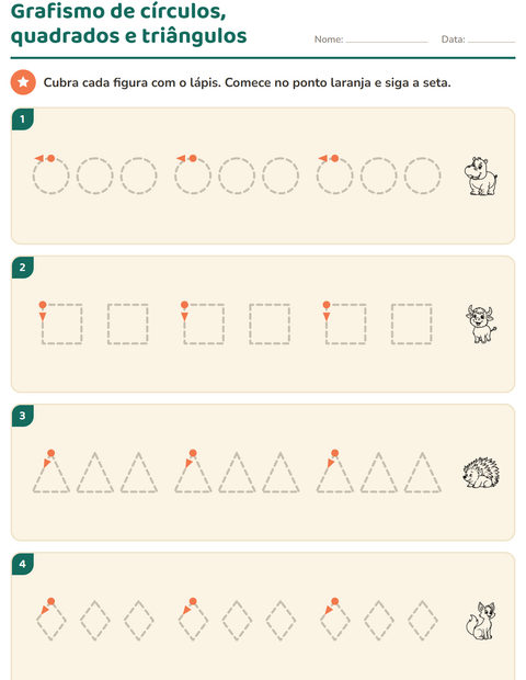 Pré-visualização da ficha de Grafismo e traçados com Animais do zoológico PB para Educação infantil (pré-escola, 5-7 anos)