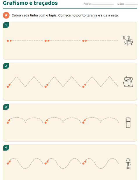 Pré-visualização da ficha de Grafismo e traçados com Casa PB para Educação infantil (pré-escola, 5-7 anos)