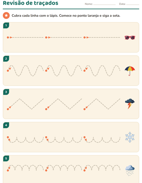 Pré-visualização da ficha de Grafismo e traçados com Clima para Educação infantil (pré-escola, 5-7 anos)