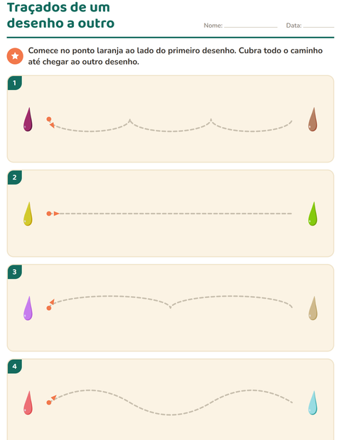 Pré-visualização da ficha de Grafismo e traçados com Cores para Educação infantil (pré-escola, 5-7 anos)
