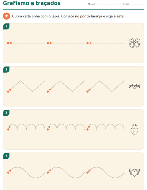 Pré-visualização da ficha de Grafismo e traçados com Dia dos Namorados PB para Educação infantil (pré-escola, 5-7 anos)