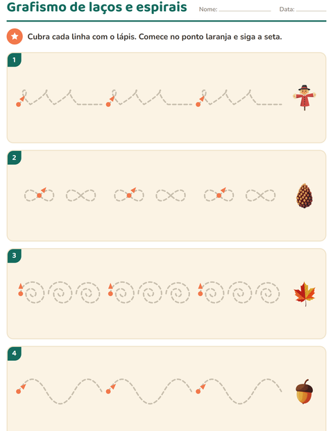 Pré-visualização da ficha de Grafismo e traçados com Diversos para Educação infantil (pré-escola, 5-7 anos)